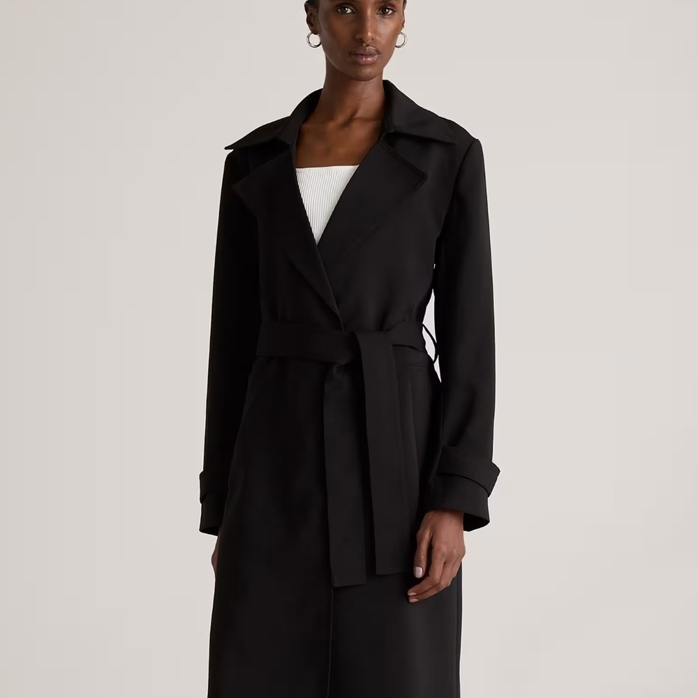 Quince Classic Black Trench Coat NWOT - This is A Very Nice Trench